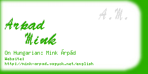arpad mink business card