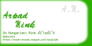 arpad mink business card